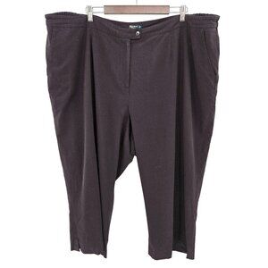 Maggie Barnes Stretch Black Pants Plus Sz 9 Avg 30 32 Elastic Sides Crop Ankle